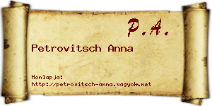 Petrovitsch Anna névjegykártya