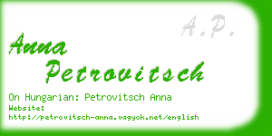 anna petrovitsch business card